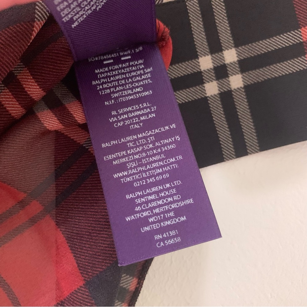 New Ralph Lauren Collection Red Plaid Zandra Blouse - Picture 8 of 13